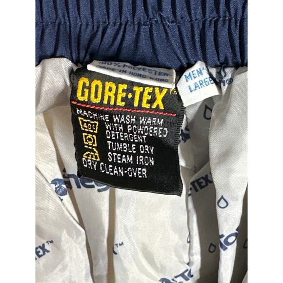 Tourney Vintage Men's GoreTex Rain Pants Waterproof Golf Navy Blue Zip Cuffs L - Picture 7 of 12